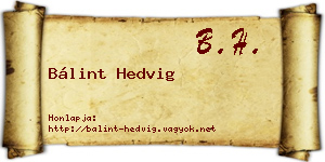 Bálint Hedvig névjegykártya
